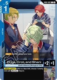 Orga, Crot, and Shani